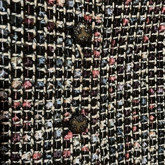 Koret Women's Multicolor Button Front Shimmer Tweed Blazer Jacket Size 8P - Picture 8 of 8